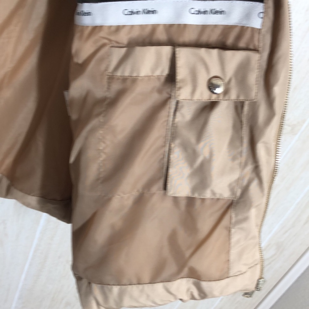 Calvin Klein Tan Down Puffer Faux Fur Hooded Jacket - Picture 7 of 11